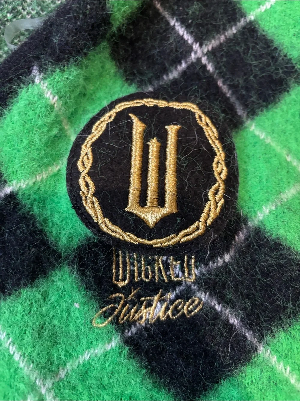 Wicked Justice Green & Black Argyle Cardigan girls size 10/12